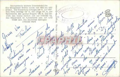 Wieczór nad mostem Münstener — najwyższy most kolejowy w Niemczech — Verlag u. Verlag — Rewers