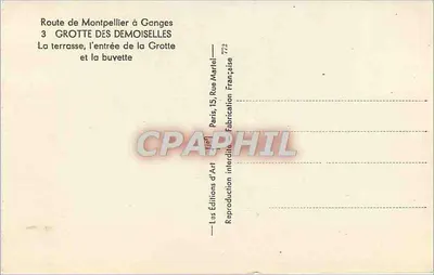 Grotta delle Demoiselles — Wejście i taras — Les Éditions d'Art, Paryż — Rewers