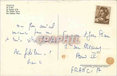 Venetië — Het Palazzo Cavalli-Franchetti — uitgever FRANCI 17 — Achterkant