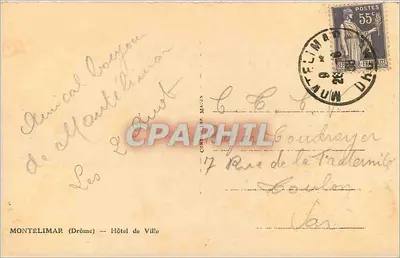 Montélimar — Stadhuis en fontein — Achterkant