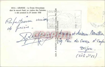 Lourdes — Grotta Miracolosa — Edit. P. Doucet — Rewers