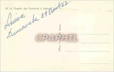 A Capela das Carmelitas em Lisieux — n°39 — Office Central de Lisieux — Verso