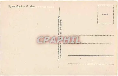 Dyhernfurth przy Oder — widok na zamek nad rzeką — wydawca Franz Straßenperger, Stephanstadt — Rewers