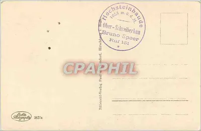 Schreiberhau i. Rsgb. — Widok z Hochstein — Rülexahl-Verlag, Paul-Hirschendorf, 2827a — Rewers