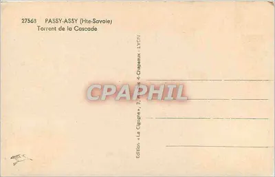Passy-Assy (Wysokie Sałwije) — Strumień Kaskady — Wydawnictwo «La Cigogne», 3, ulica 4-Kapeluszy, LION — Rewers
