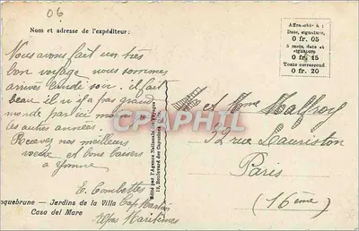 Ogród Villa Baf Bastin — Alpes-Maritimes — wydawca nie widoczny — Rewers