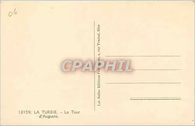 La Tour d'Auguste — Ruínas do templo — Les Belles Éditions, Nice — Verso