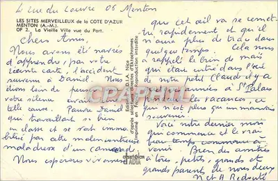 Menton — Widok na port — Wydawnictwo D.I.A. Nice — Rewers