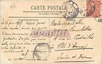 Menton — Widok z Mole — LL — Rewers