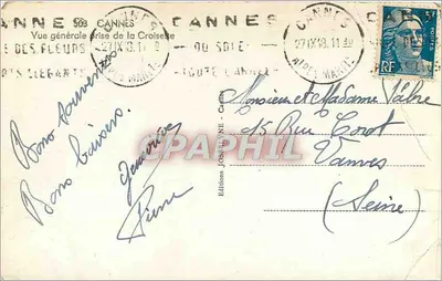 Cannes — Ogólny widok z Croisette — Éditions JosseLINE - Cannes — Rewers