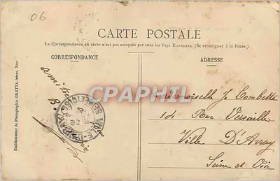 CANNES — Kasyno Miejskie i Bulwar Croisette — Kolekcja Artystyczna, nr 550, fot. Giletta, Nice — Rewers