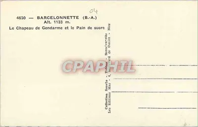 Barcelonnette (B.-A.) — Widok na Kaskadę Strażnika i Pieczarkę — Wydawnictwo Tabbaud — Rewers