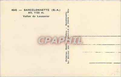 Wąwoz Lauzanier — Barcelonnette (B.-A.) — Wys. 1133 m. — Kolekcja Souché — Wydawnictwo Tabacs — Rewers