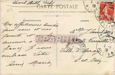 Vichy — Nova Fonte dos Célestins — B. M. editor — Verso