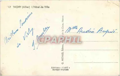 Vichy (Allier) — O Hotel de Ville — Éditions Gaby — Verso