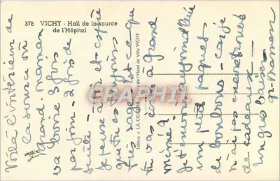Vichy - Hala źródła Szpitala — Wydawnictwo La Cigogne — Rewers