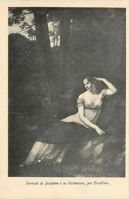 Joséphine na Malmaison — Retrato por Prud'hon — Carta postal