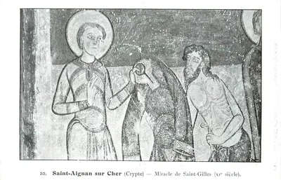 Saint-Aignan sur Cher — Cripta — Milagre de São Gil (século XI)