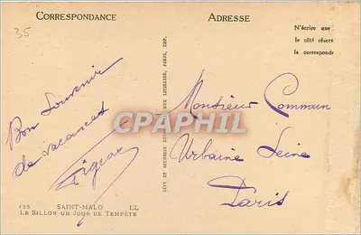 Saint-Malo — Dzień burzy — Wydawca: Lévy i Neuberg, Paryż, n°35 — Rewers