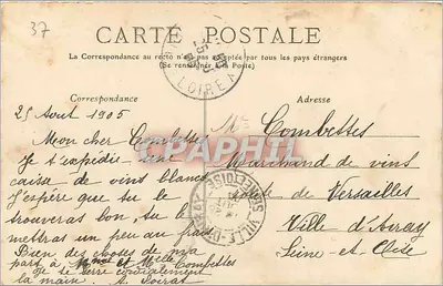 Ruínas do Castelo (século XII), chamado de Lanterne — Rochecorbon — De Tours a Vouvray — Verso