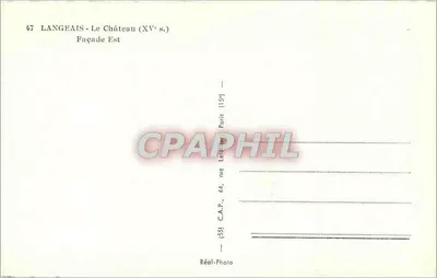 Langeais — Zamek (XVe w.) — Façada Wschodnia — C.A.P. Paris — Rewers