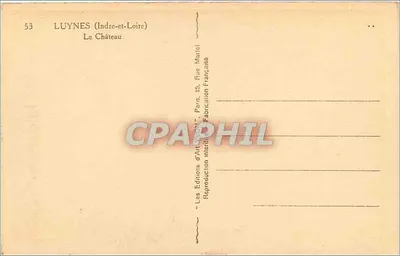 Luynes (Indre-et-Loire) — O Castelo — Éditions d'Art Lyon — Verso