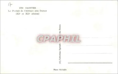 Saintes — O Portal da Abadia das Damas — Cap — Verso