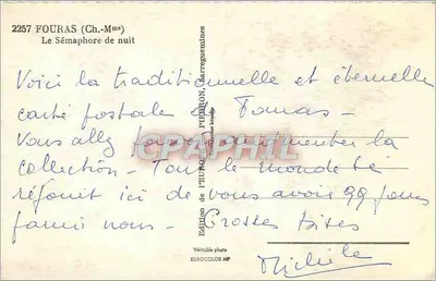 Fouras (Ch.-Mme) — Semafory nocne — Wydawnictwo Europ, Sarreguemines — Rewers