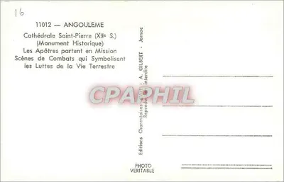 Angoulême — Katedra Świętego Piotra (XII wiek) — Wydawnictwo A. GILBERT — Rewers