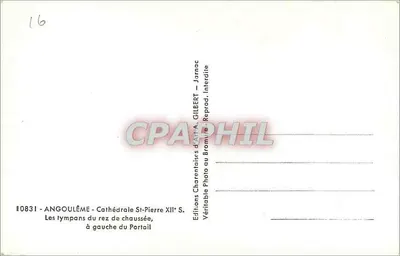 Angoulême - Catedral de São Pedro - Os tympanos do térreo, à esquerda do portal — Verso