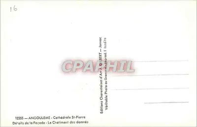 Angoulême — Katedra św. Piotra — Kara grzeszników — Wydawnictwo Charentaises d'Art w Jarnac — Rewers