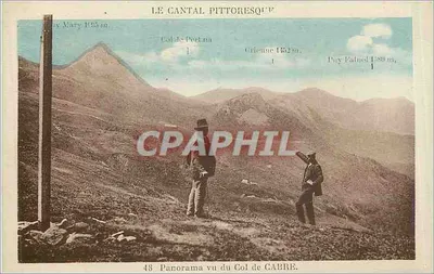 O Cantal pitoresco — Panorama visto do Col de Cabre — Edição Matraux d'Aurillac