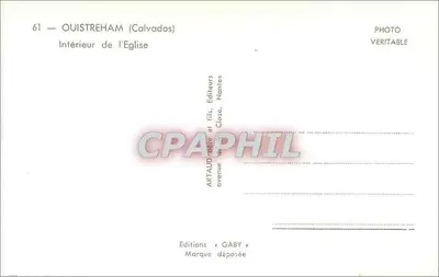 Ouistreham (Calvados) — Interior da igreja — Éditions Gaby, Nantes — Verso