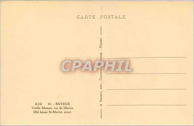 Velha Casa - rua St-Martin - A. Dubost, editor - Bayeux — Verso