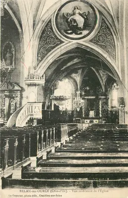 Belan-sur-Ouercé (Côte-d'Or) — Vista interna da Igreja — Le Guyacer, foto-editora, Chatillon-sur-Seine