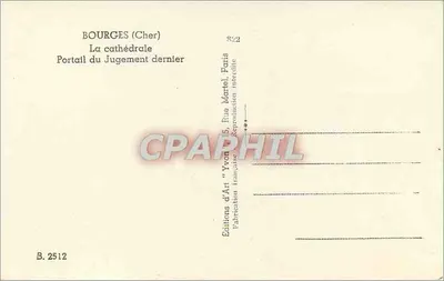 Bourges (Cher) — Katedra, Portal Ostatecznego Sądu — Wydawnictwo Sztuki 'Yvon', Paryż — Rewers