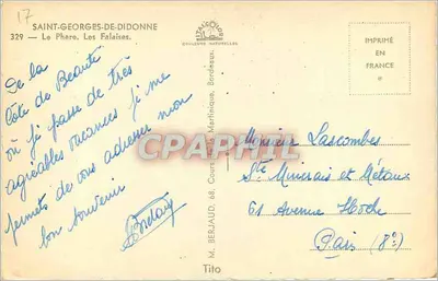 Saint-Georges-de-Didonne — O Farol. As Falésias — M. Berjaud, Tito — Verso