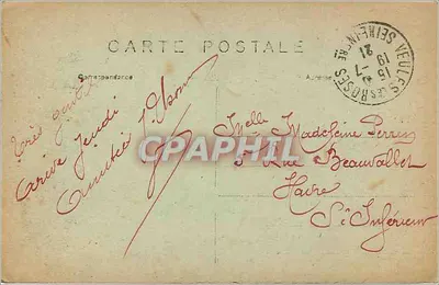 VEULES-les-ROSES — Falésias de Aval — editor desconhecido, n° 691 — Verso