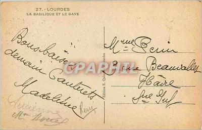 Lourdes — Bazylika i rzeka Gave — Wydawnictwo E. Quinault Lourdes — Rewers