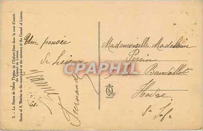Statua św. Teresy z Dzieciątkiem — wejście do Karmelu w Lisieux — wydawca OLÉOPHIL — Rewers