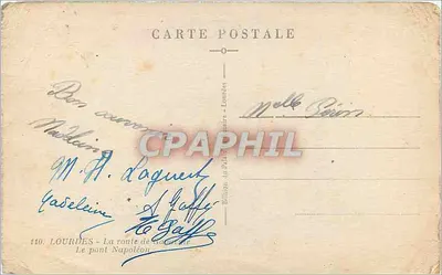Most Napoleona — Lourdes — Wydawnictwo Palais d'Art — Rewers