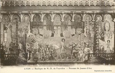 LYON — Basilique de N.-D. de Fourvière — Panneau de Jeanne d'Arc