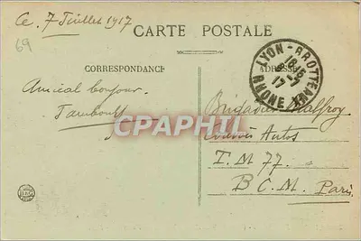LYON — Most Tilsitt, Katedra św. Jana i Wzgórze Fourvière — E.I.I. — Rewers