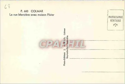 Colmar — Ulica Mercière z domem Pfister — Photo-Éditions L. Arnold, Colmar, nr P. 660 — Rewers