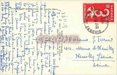 Divonne-les-Bains (Ain) — Um canto do Parque — Editor SELLARD, n° 1143 — Verso