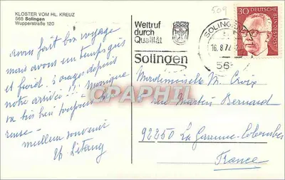 Mosteiro do Santo Crucifixo — Solingen — editor Weltruf durch Qualität — Verso