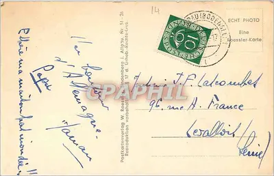 Lindau, Hafen — latarnia morska i lew na jeziorze — wydawca Roessler, n° 14 — Rewers