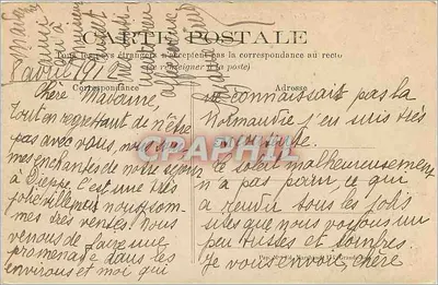 Dieppe — Stary Zamek — Wydawca nieznany, nr serii 849 — Rewers