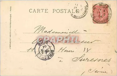 NICE — La Promenade des Anglais — L’Imprimerie Nouvelle Photographique, n° 233 — Verso