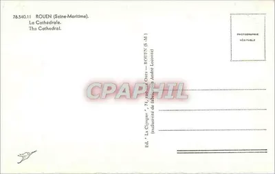 Rouen — La Catedral — La Cigogne, ed. La Cigogne, 74, rue aux Ours, Rouen — Reverso